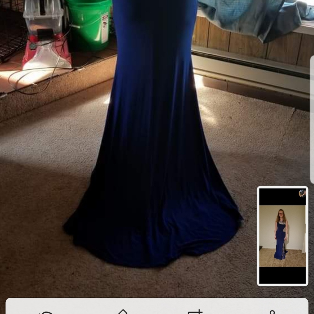 Form Fitting Navy Blue Dress - Picture 3 of 3